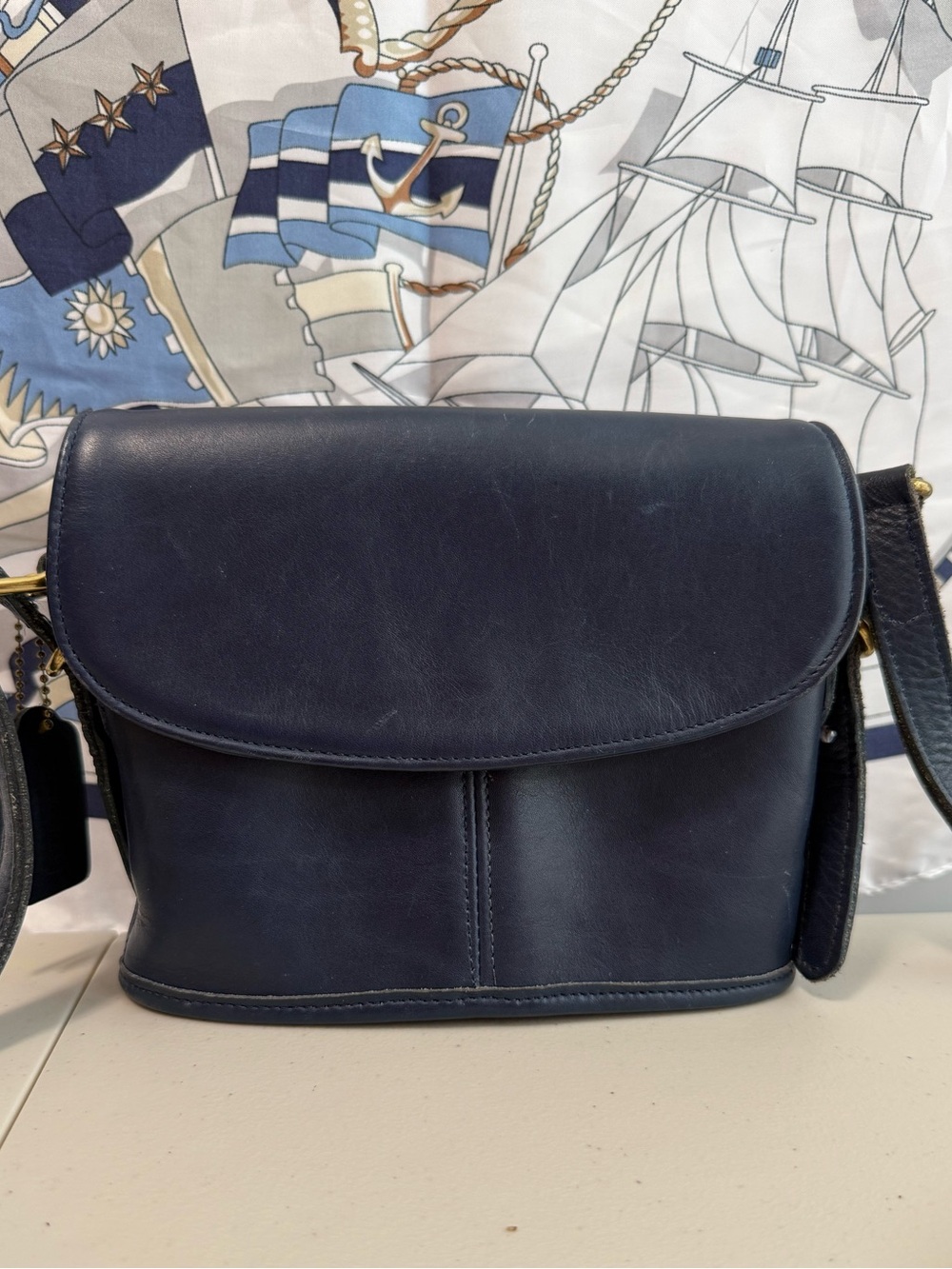 Coach Vintage Classic Navy Leather Mini Crossbody Bag